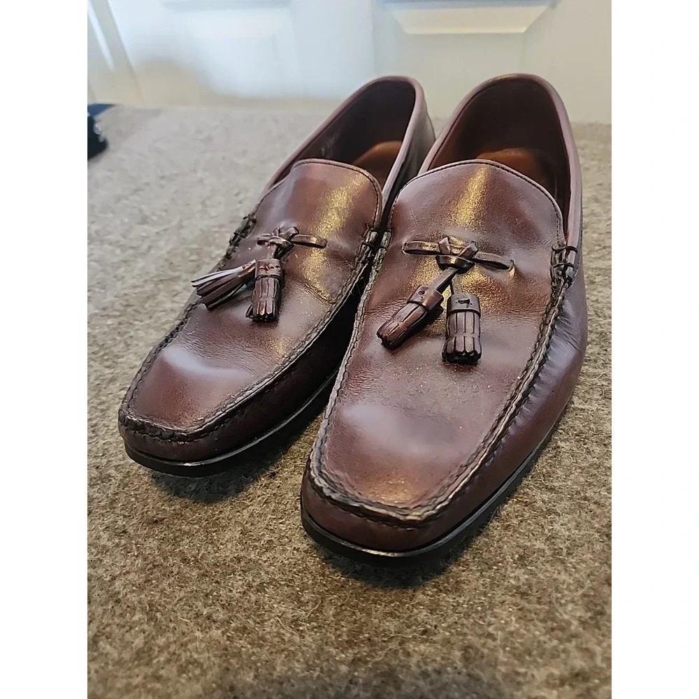Allen Edmonds Saratoga Tassel Loafers Men's 11 Burgundy Leather Made in The USA‎